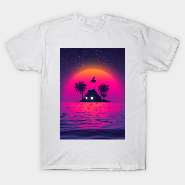 Kame House beach T-Shirt by mrcatguys